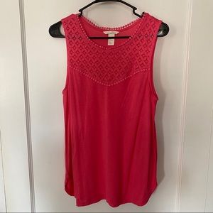 H&M Pink Tank with Lace Detail